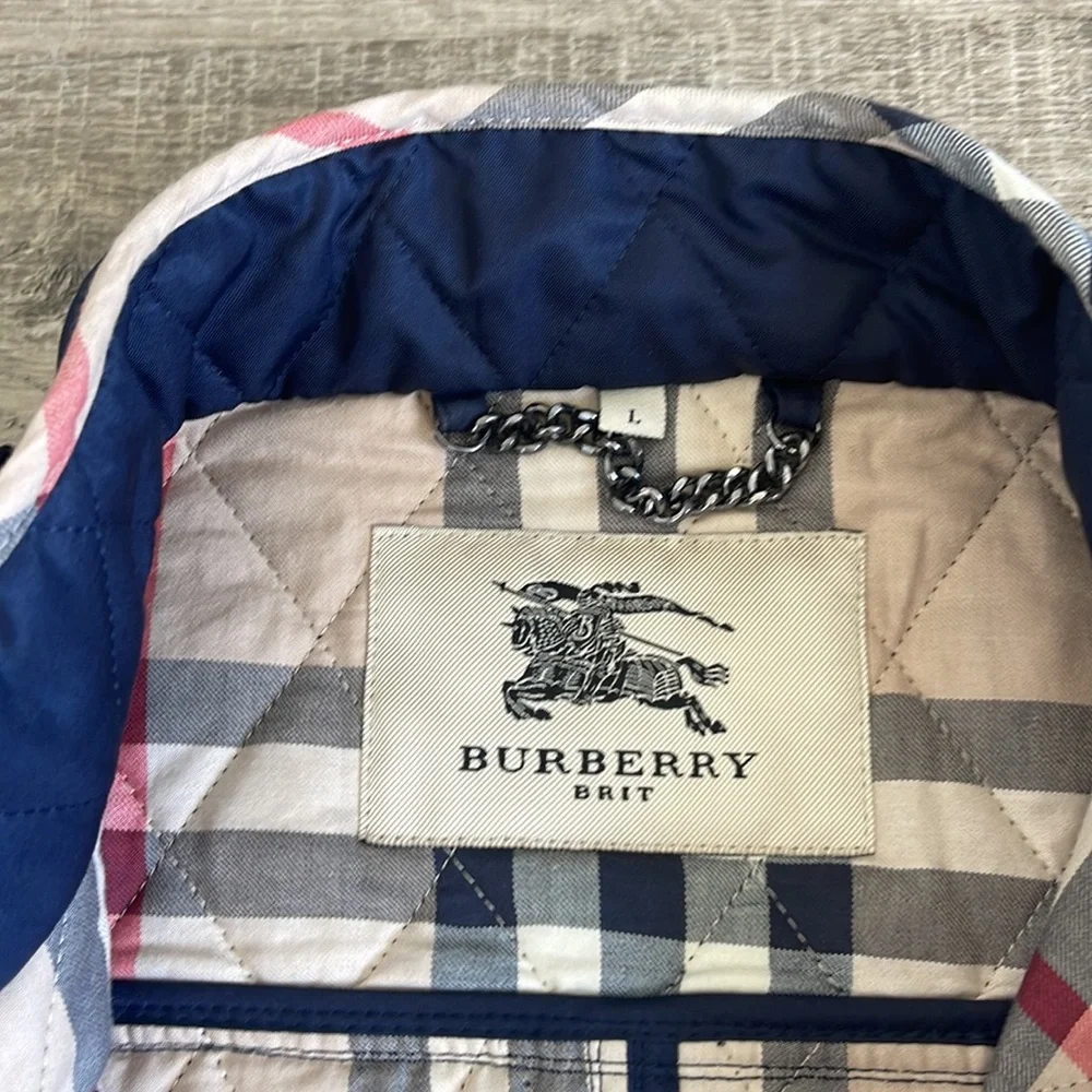 Burberry Navy Quilted Jacket - Picture 4 of 8